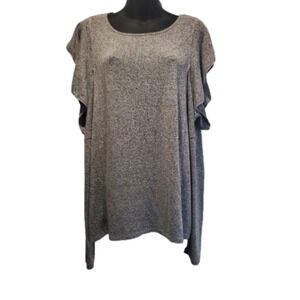 Reitmans Heather Gray Cold Shoulder Top Sz XL